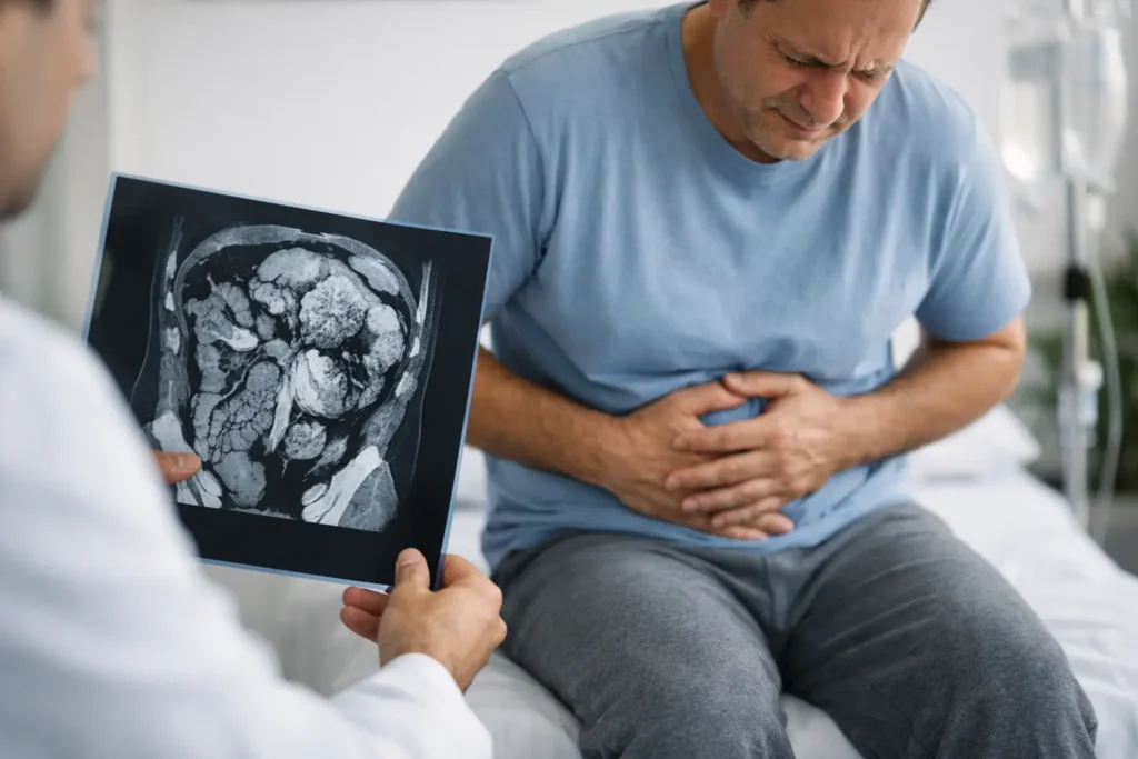 Sinais de obstrução intestinal tumoral e urgência